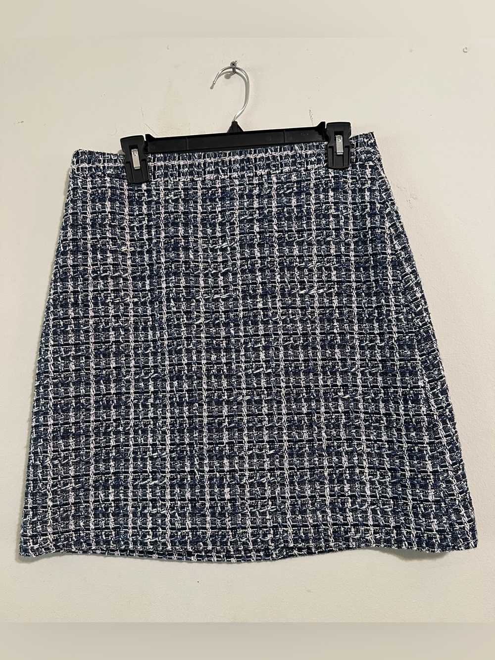 Ann Taylor Factory Tweed A-Line Skirt Size 6 Navy White 🤍💙